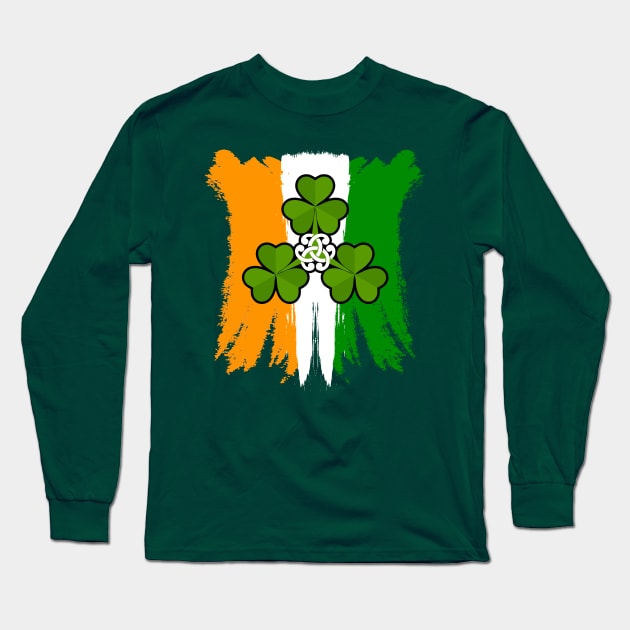 Lucky Clovers-Happy ST Patrick's Day Shirts Long Sleeve T-Shirt by GoodyBroCrafts